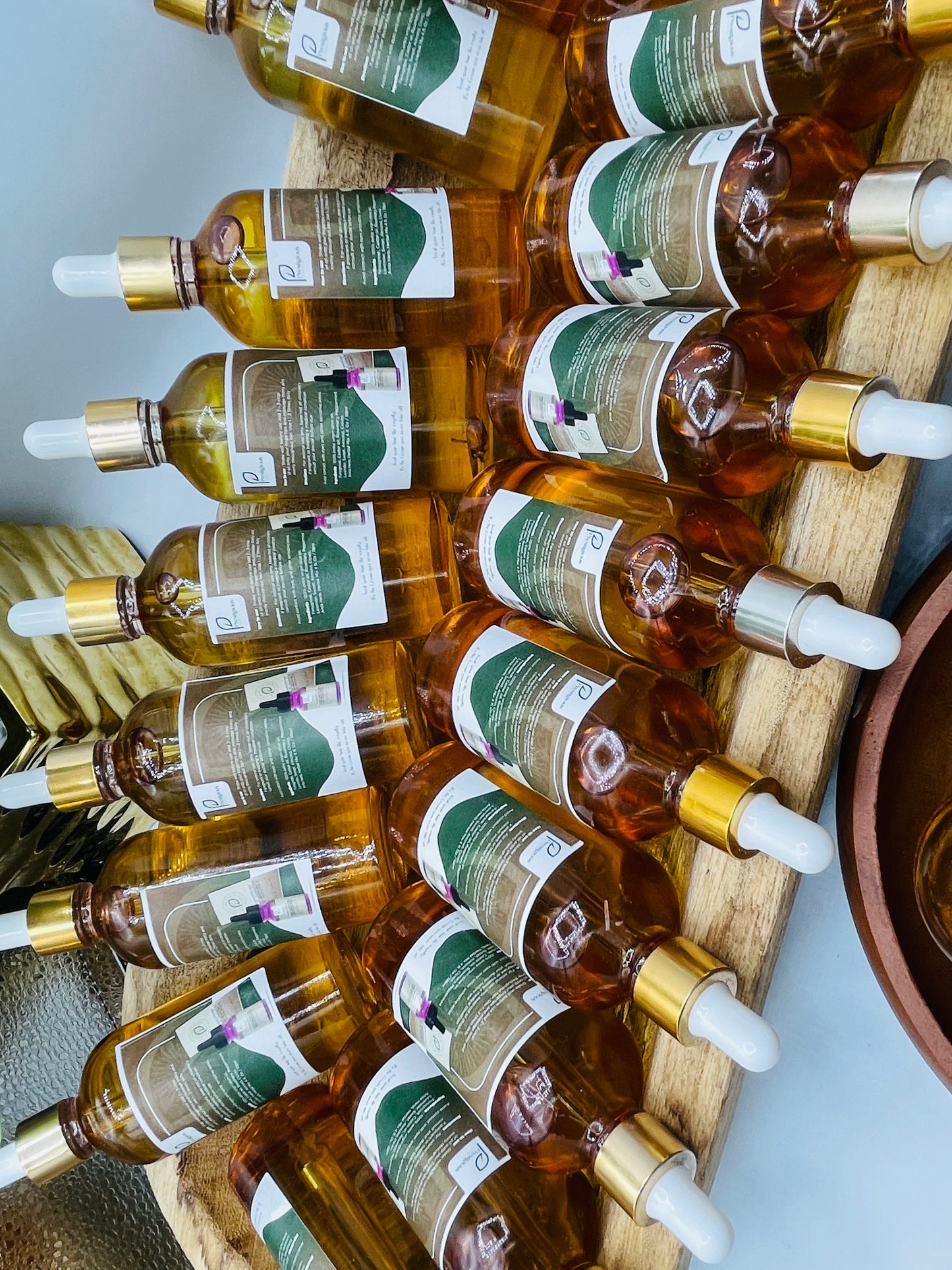 Prestigious Grace Mega Extra Growth Hair Oil Premium Edition 4oz bottles, 100% natural and organic formula for faster and healthier hair growth.
